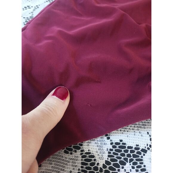 Burgundy Ruched One Shoulder Mini Dress - Picture 7 of 15